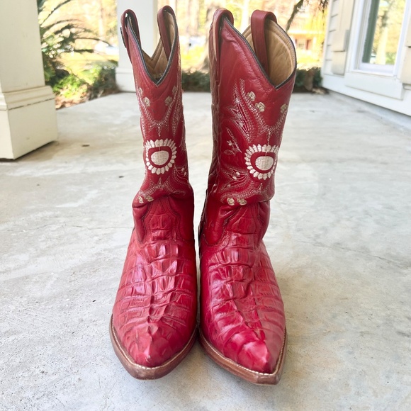 Vintage Kenny Rogers Women’s Cowboy Boots  Size 9 – Red Western Boots - Picture 5 of 9